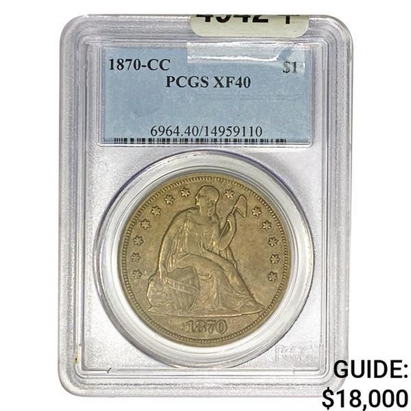 1870-CC Seated Liberty Dollar PCGS XF40