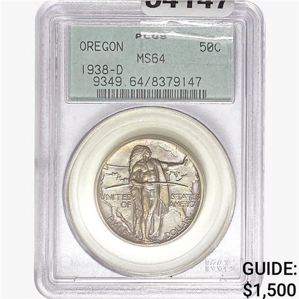 1938-D Oregon Trail Half Dollar PCGS MS64