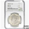 Image 1 : 1882-CC Morgan Silver Dollar NGC MS62