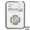 1936-S Washington Silver Quarter NGC MS65