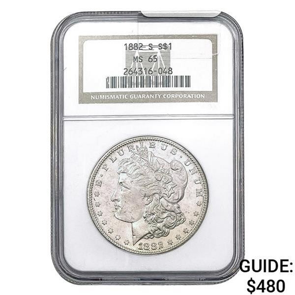 1882-S Morgan Silver Dollar NGC MS65