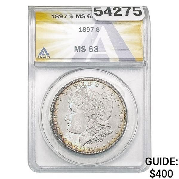 1897 Morgan Silver Dollar ANACS MS63
