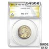 Image 1 : 1943-S Washington Silver Quarter ANACS MS64