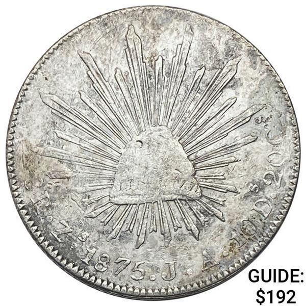 1875Zs JA Mexico Silver 8 Reales NEARLY UNCIRCULATED