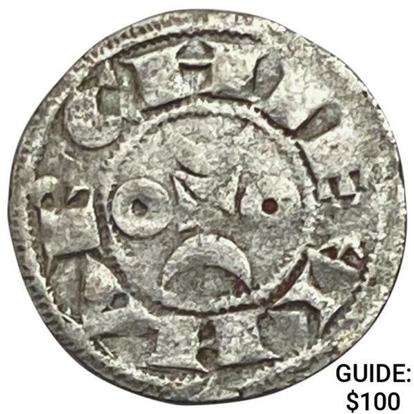 1170-1245 France Crusades Silver Denier NEARLY UNCIRCULATED