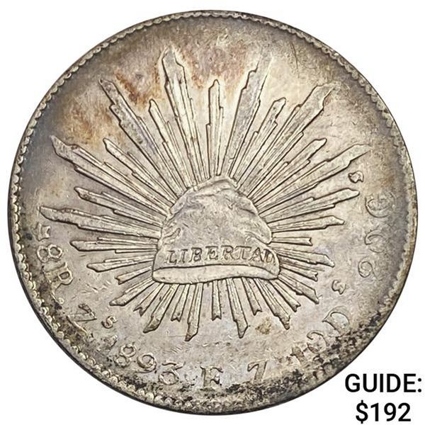 1893Zs FZ Mexico Silver 8 Reales UNCIRCULATED