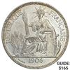 Image 1 : 1906-A French Indochina Silver Piastre CLOSELY UNCIRCULATED