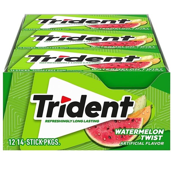 NEW 12 X 14 PIECES TRIDENT WATERMELON GUM