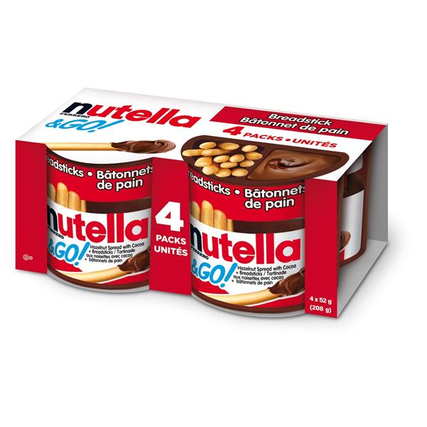 NEW 4 X 52G NUTELLA & GO! BREADSTICKS