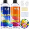 Image 1 : NEW REPACKED 2 X 19.5 OZ NIUB HARDENER GLOSS EPOXY