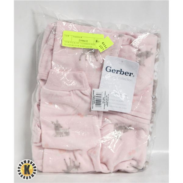 NEW PACK OF 2 GERBER BABY SLEEPERS FOR BABY 6-9 M