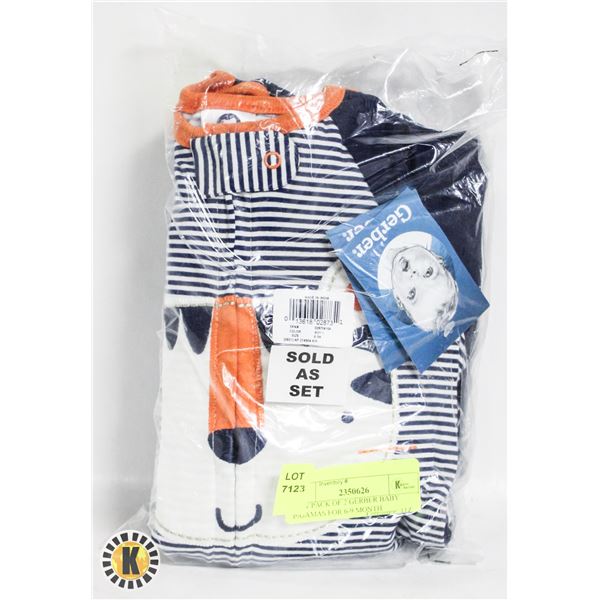NEW PACK OF 2 GERBER BABY PAJAMAS FOR 6-9 MONTH