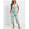 Image 1 : NEW EKOUAER WOMENS PAJAMAS CAPRI CUTE PRINT SET