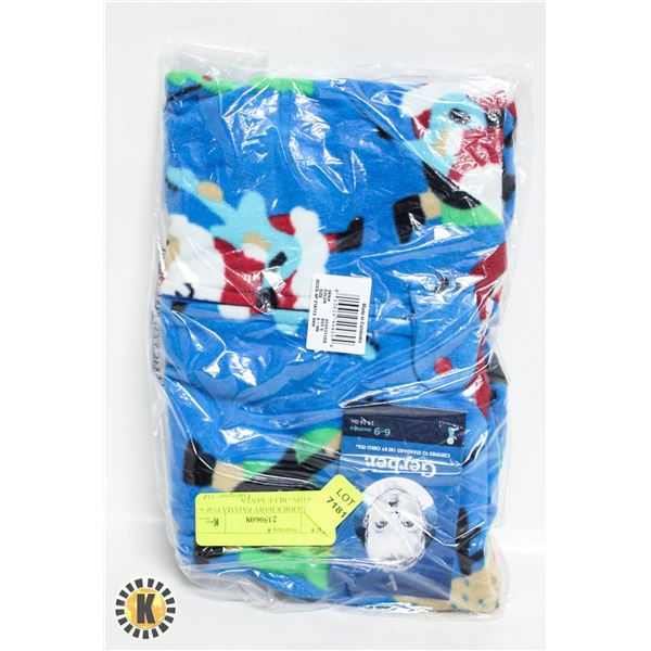 NEW GERBER BABY PAJAMA FOR 6-9 MONTHS - BLUE SANTA