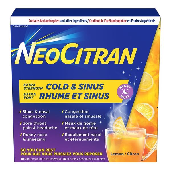 NEW 10 DOSES NEO CITRAN COLD & SINUS