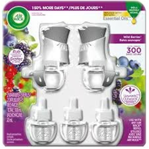NEW AIR WICK 100ML 2 WARMERS 5 REFILLS WILD BERRIE