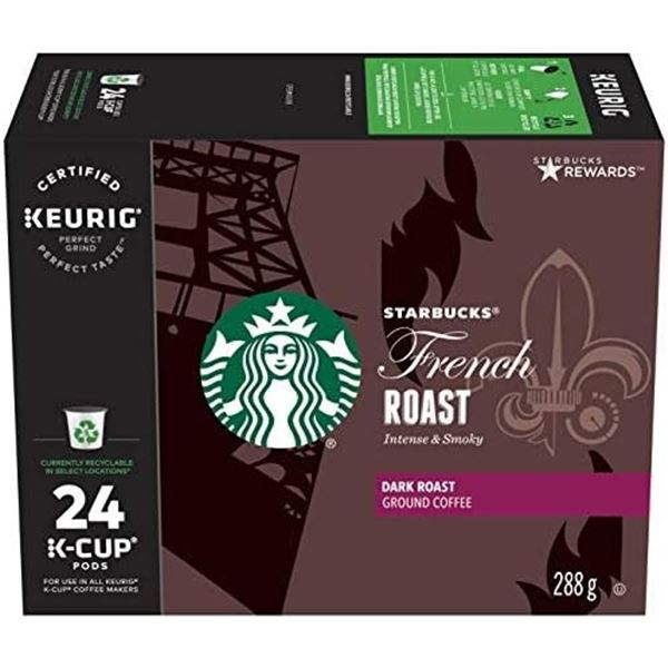 NEW 2 X 288G 24 K CUPS STARBUCKS FRENCH ROAST DARK