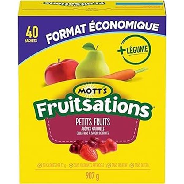 NEW 907G MOTTS FRUITSATIONS BERRY SNACKS