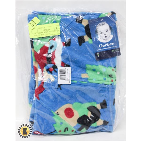 NEW GERBER BABY PAJAMA FOR 24 MONTHS - BLUE SANTA