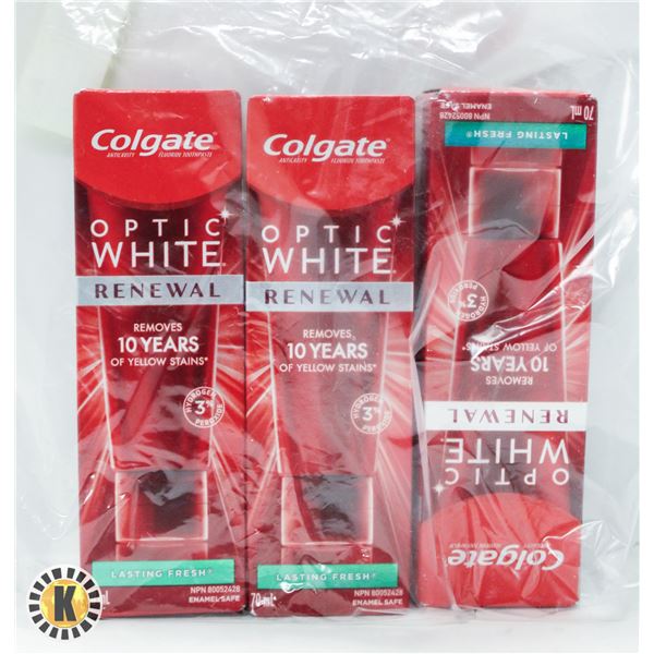 3 NEW COLGATE OPTIC RENEWAL LASTING FRESH