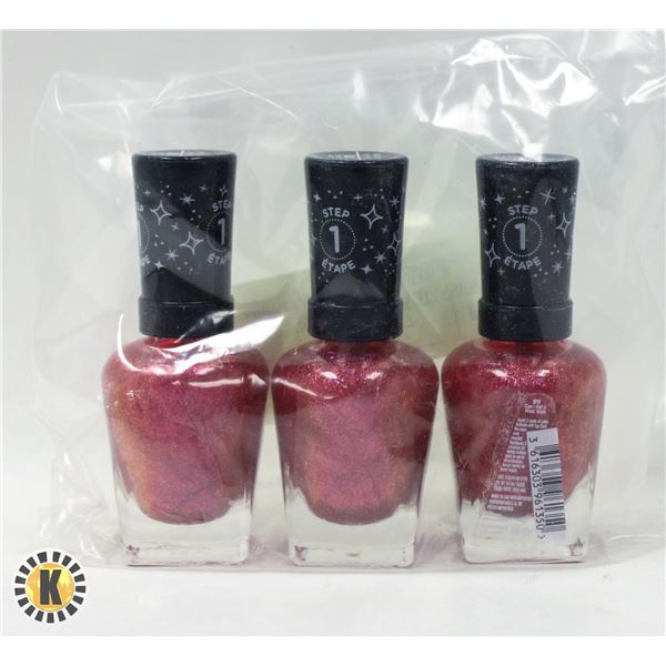 NEW 3 PACK OF SALLY HANSEN MIRACLE GEL NAIL COLOUR