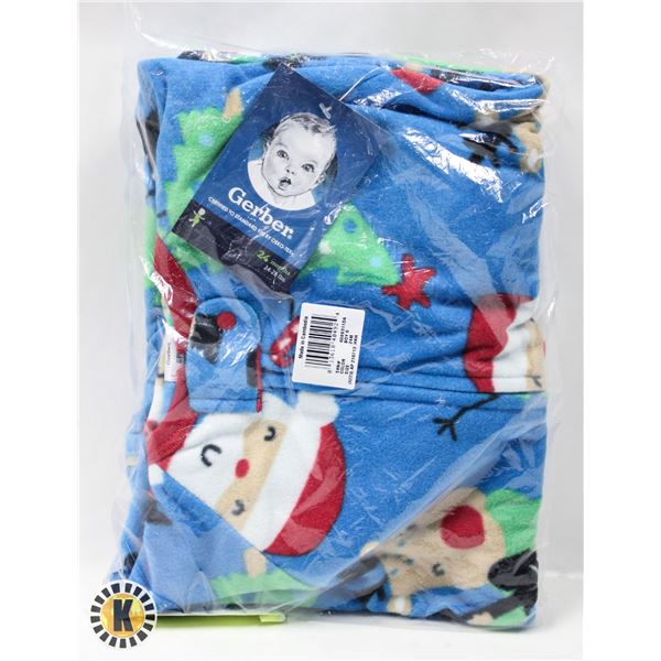NEW GERBER BLUE CHRISTMAS ONESIE SIZE 24M