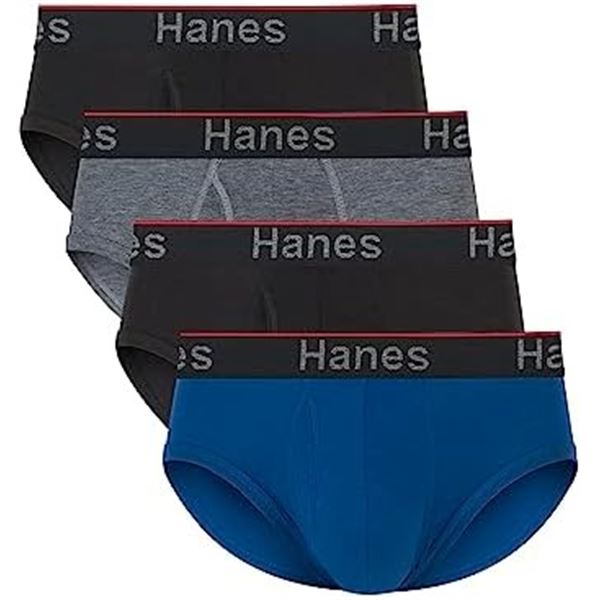NEW 4 HANES TAGLESS BRIEFS LARGE