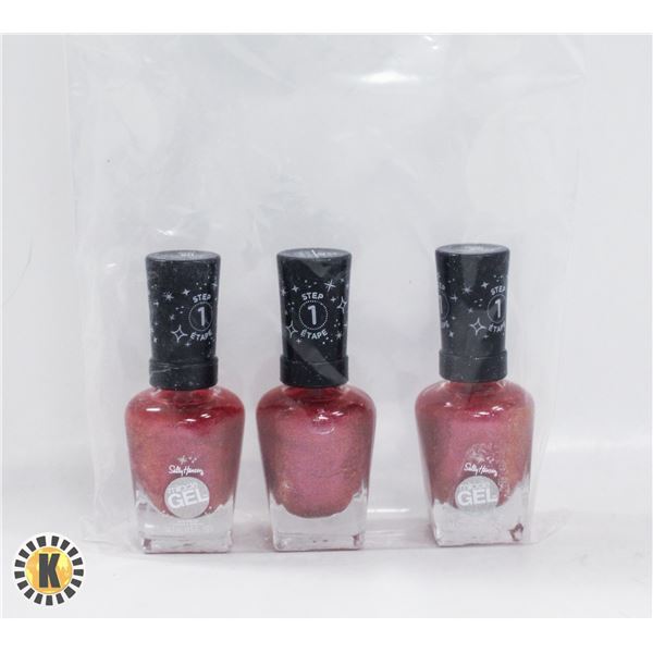 NEW 3 PACK OF SALLY HANSEN MIRACLE GEL NAIL COLOUR