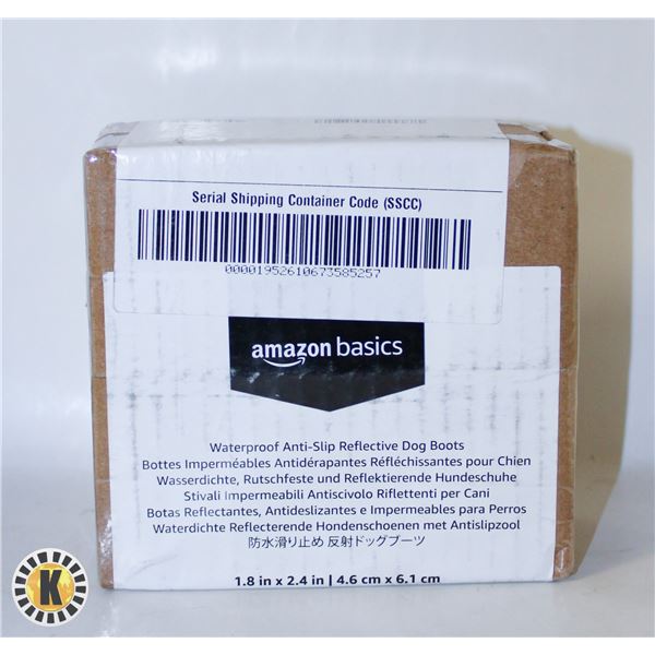 NEW AMAZONBASICS WATERPROOF ANTI-SLIP DOG BOOTS
