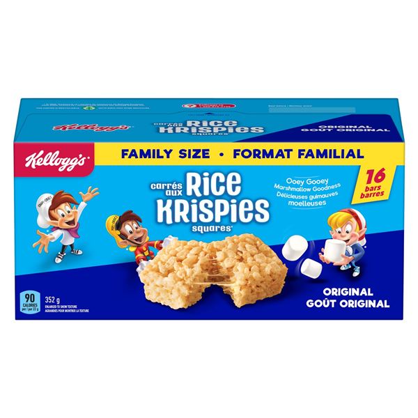 NEW 4 X 352G KELLOGGS RICE KRISPIES SQUARES