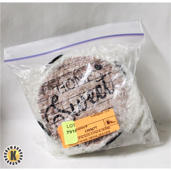 NEW REPACKED 4 PACK HOME SWEET HOME DRINK HOLDER