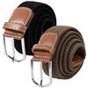 Image 1 : NEW 2 PACK MENS ELASTIC BELT BRAIDED GOLF BELTS