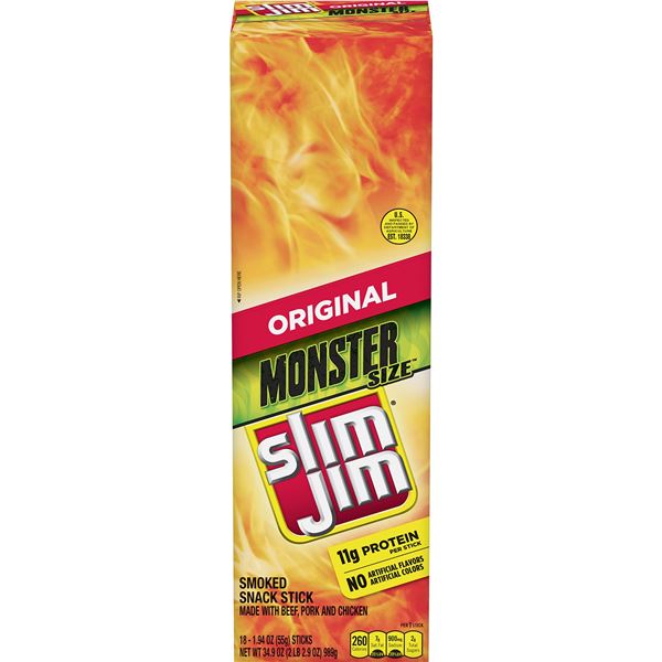 NEW 18 X 55G ORIGINAL FORMAT MONSTER SIZE SLIM JIM