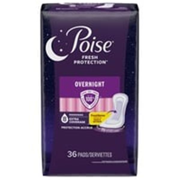 NEW 36 PADS POISE OVERNIGHT FRESH PROTECTION