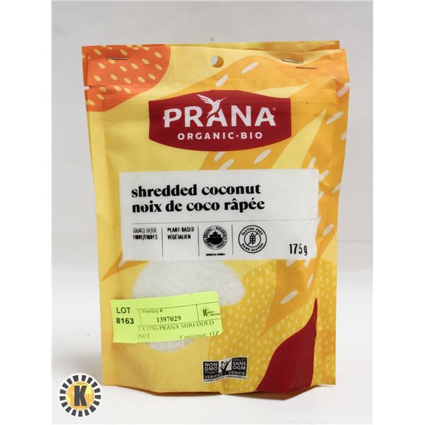 NEW 2 X 175G PRANA SHREDDED COCONUT