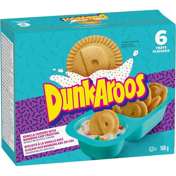 NEW 3 X 168G DUNKAROOS VANILLA COOKIES & RAINBOW