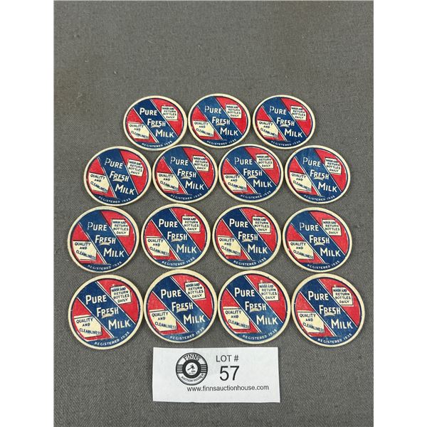 15 Unused Vintage Milk Bottle Caps