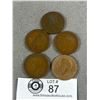 Image 2 : 5 Large English Copper Pennies1907-1936