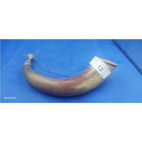 Vintage powder horn, approx 13"