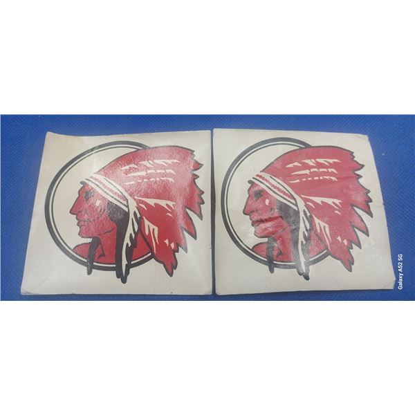 2 1930s original decals for oil bottles, each approx 3.5" hard to find