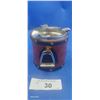 Image 3 : 1960s saddle motif ashtray, leather wrapped metal approx 4"
