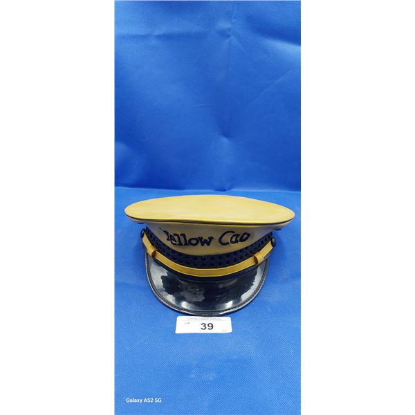 Very nice vintage leather Yellow Cab driver's hat