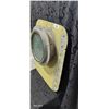 Image 2 : Vintage ship's porthole mounted in aluminum panel 24"x20" overall