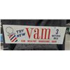 Image 1 : Originals 50s counter flange metal barber sign Vam 28" x 10"