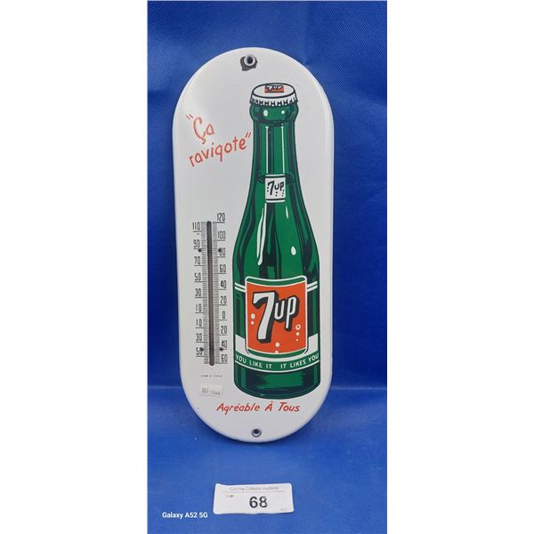Porcelain 7-up thermometer 15"