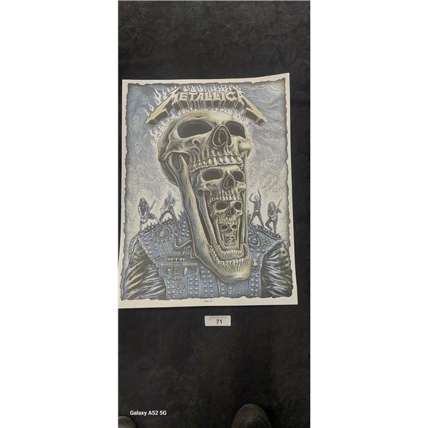 NOS Metallica concert poster from Seattle Wa. 2017 heavy card stock 24" x 18"