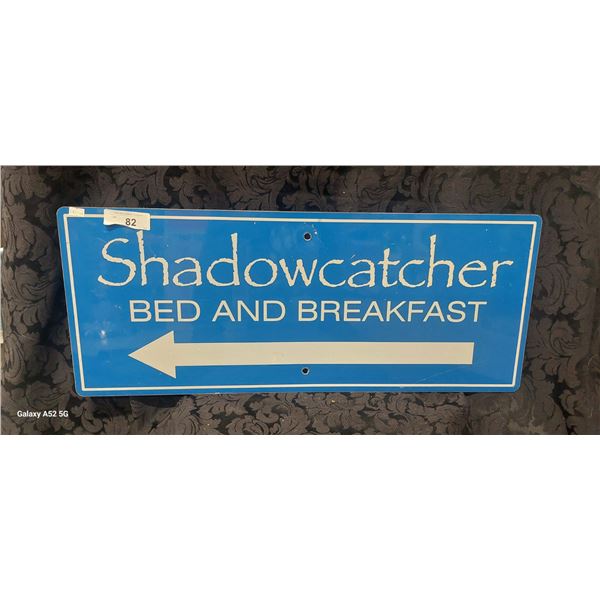 Vintage metal sign. Shadow Catcher B&B 29" x 12"