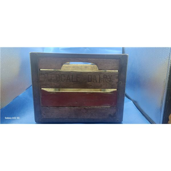 Vintage metal & wood Medcalf Dairy crate