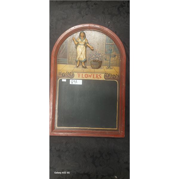 Vintage wooden flower shop chalkboard 24"x 16"
