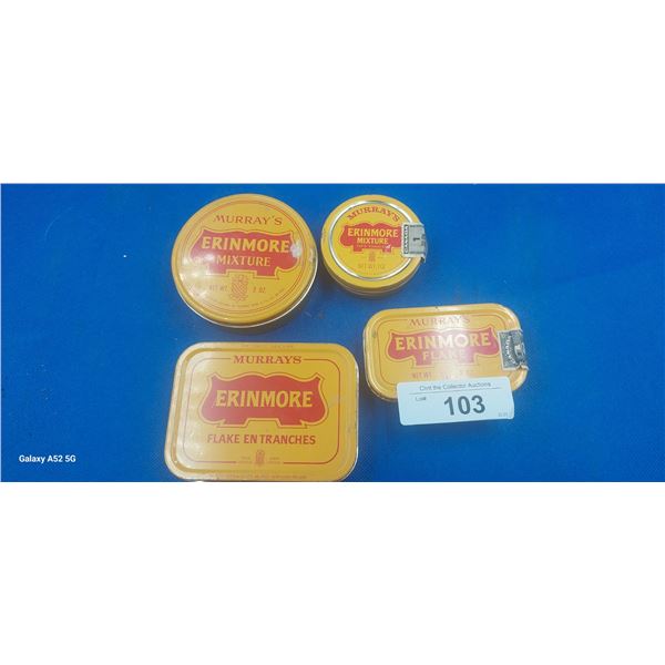 Set of 4 Erinmore Flake & Mixture tobacco tins